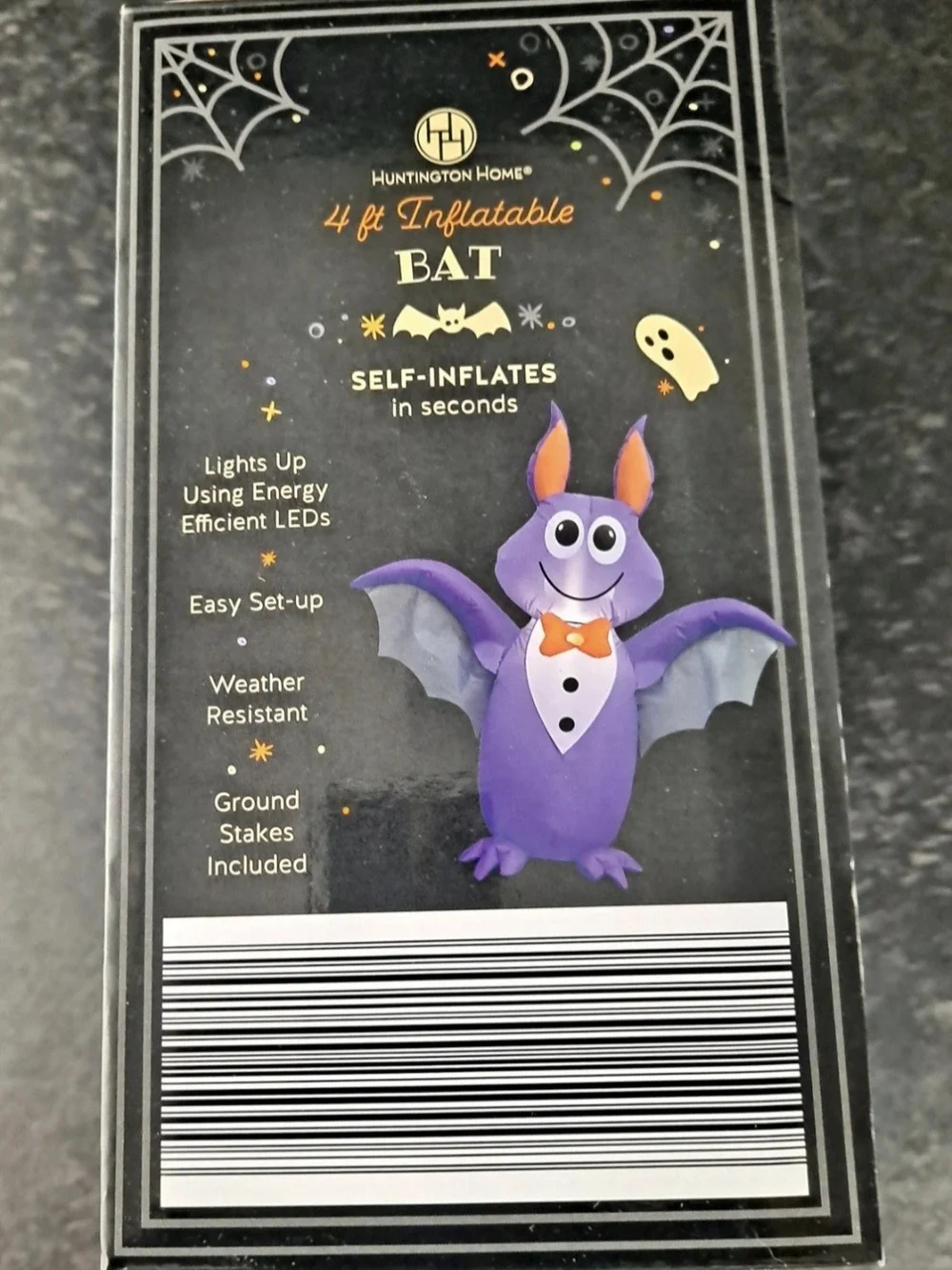 Huntington Home Purple and Orange Inflatable Bat Decor